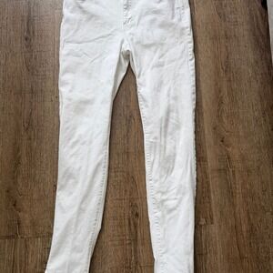 White High-Waisted Jeggings, Size M